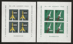 1960 GERMANY DRG – two rocket mail sheets of 4 – EZ 19A3