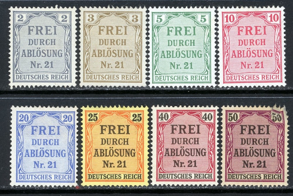 Stamps Germany, Scott # OL1-OL8 Mint HR, complete set, damaged OL8
