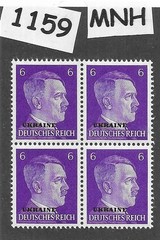 MNH stamp block Mi05 Hitler Ukraine Overprint Germany Occupation WWII #1159