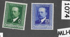 MLH stamp set B186-187 Emil von Behring / 1940 Germany Third Reich #1074
