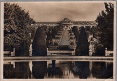 GERMANY 1931 SAARLAND POSTAL VIEW SANSSOUCI CASTLE POSTCARD ADDR & POSTMARK