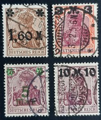 Germany Weimar Republic 1921 SG172-175 full set of overprints, very good used