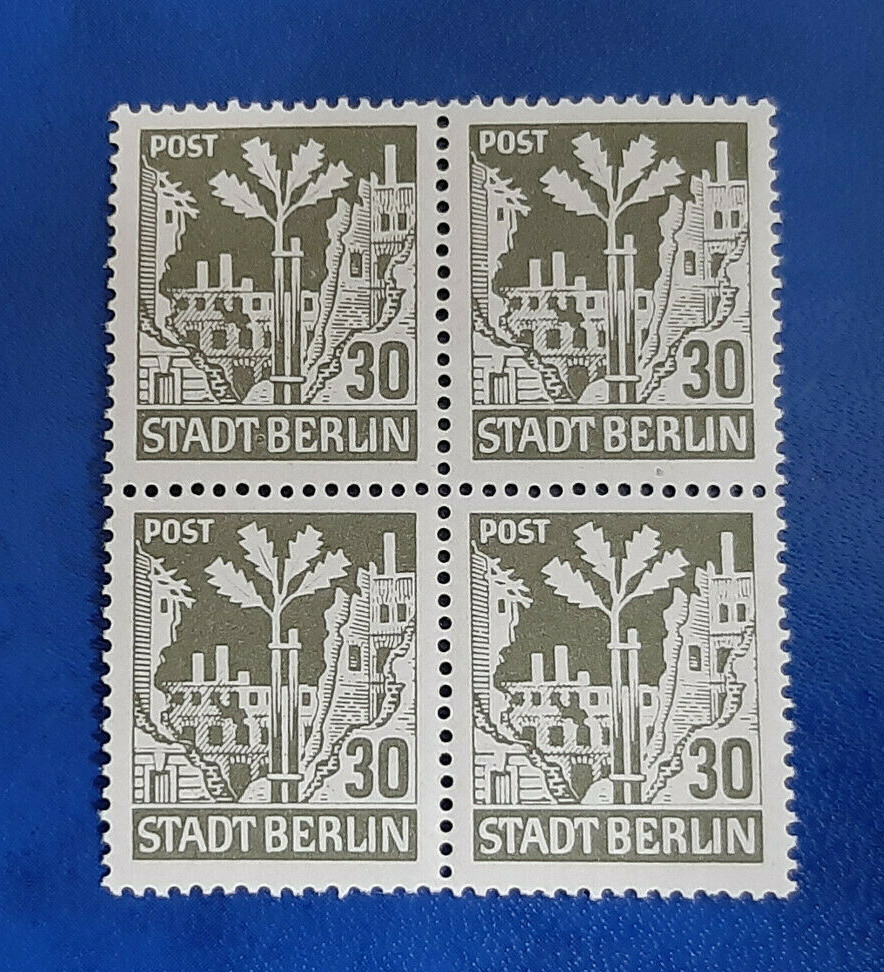 Germany Stamps Allied Occupation Berlin 4x 30 Pfennig Block SBZ Mi. Nr. 7 (19758