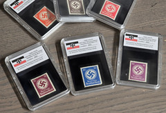 Third Reich WWII Nazi German Swastika NSDAP Stamp Collection w Hard Slab Case