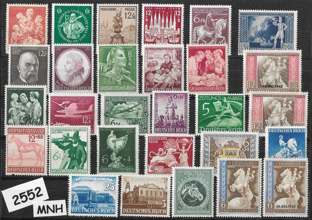 MNH Stamp collection 1930s & 1940s Germany Third Reich Regular postage #2552