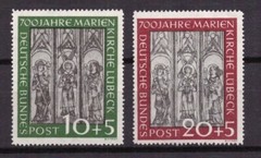 AM0486) GERMANY Mi 139-140, SC B316-317 MNH **, Original Gum, Marienkirche, 1950