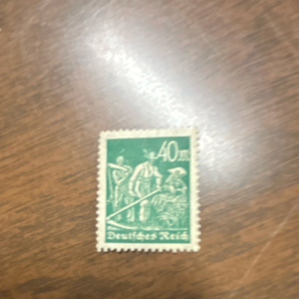 Deutsches Reich 40 Green Postage Stamp Mint Hinged Germany & Colonies