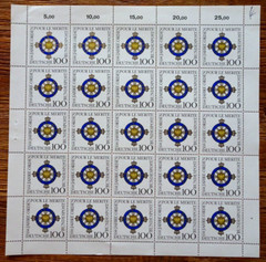 25x Envelope No. 1613 Postfrisch Bogen Ordre Pour le merite FRG 1992 FN 4