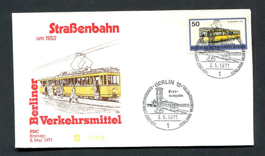Germany – Berlin : Beautiful Street Car First Day Cover from 1971 – CTO
