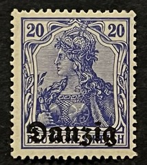 Travelstamps- 1920 GERMANY POLAND DANZIG Mi 4 Mint, Og Hinged 20pf