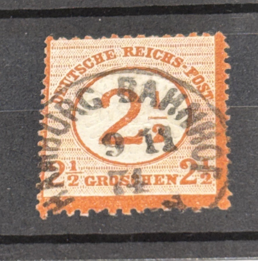 GERMANY 1874 Brustschild 2½g on 2½g Chestnut SG 29 Good Used (CV £80)