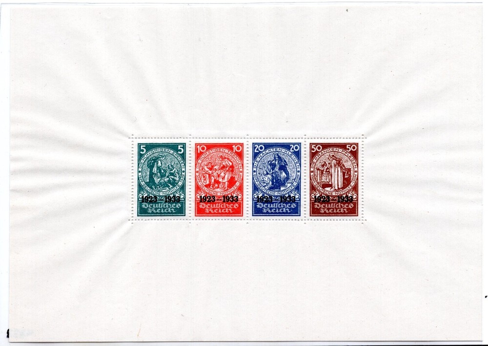 Weimar 1933 Ten Year Sheet, mint never hinged, no faults, see description