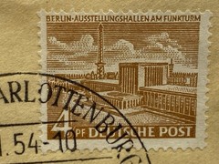 1954 GERMANY „Value of the Building“ series, special Berlin Cancel.