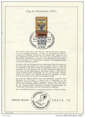 Germany 1976 (4) Cards++ Some FDC Special different cancels Tag der Briefmarke