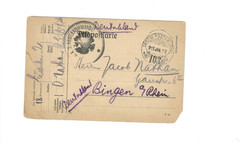 GERMANY 1915 Feldpostkarte sent to Germany – clipped corner