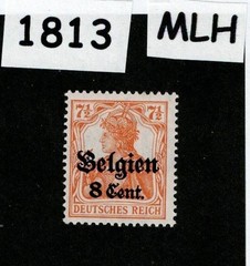 MLH Stamp Sc N13 Germany Occupation WWI 1914-1918 Belgium – Belgien #1813