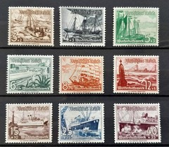 Germany 1937 Winter Relief Fund – Ships set of 9 MH stamps SG 639-647 CV £120
