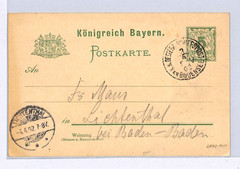 BAVARIA Card GERMANY *SHIP CANCEL* 1902 SCHIFFSPOST CDS Bodensee LAKE POST XK203
