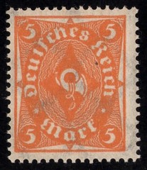 1922–1923 German Deutsches Reich Posthorns lot Michel 224-228 Scott 185-189 Mint