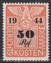 Stamp Germany Poland Revenue WWII Court Document Fee 1944 0050 RFP MNH
