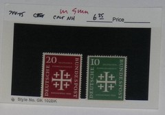 Germany Deutsche Bundespost Stamp 20pf 10pf Kirchentag 1956 MNH Multi-Color