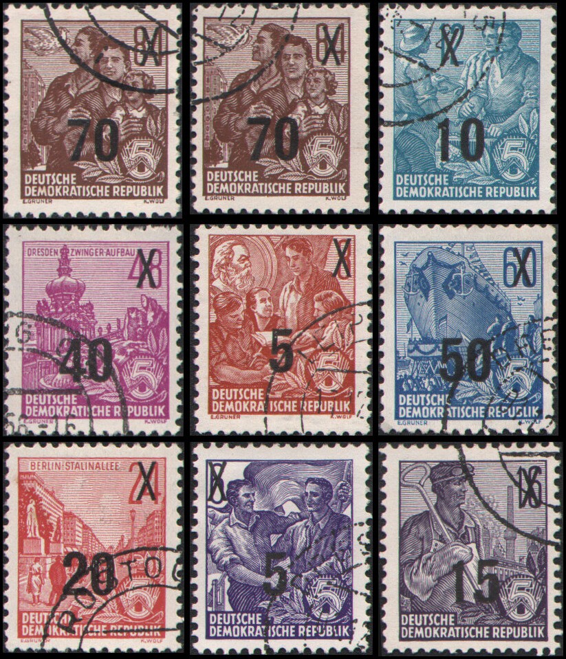 German Democratic Republic #216-223 set Used Complete set + 1 stamp