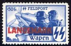 Belgium/Germany 1944 WW II Wapen Feldpost RARE Mi# 20 Mint XF OG NH Pristine Gem