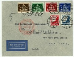 Germany to USA 1936 Airmail Cover 6th International Local Government Congress