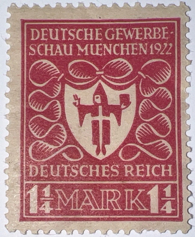 Travelstamps: Germany DR Stamp Mi 199 Sg 118 – Arms of Munich – 1 1/4m MOGH