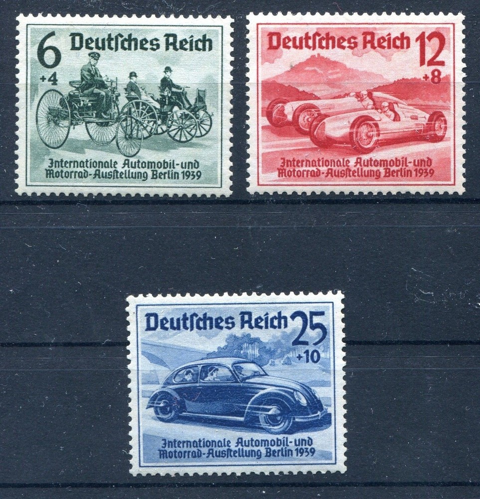 GERMANY 3rd REICH 1939 CAR & MOTOR SHOW SCOTT B134-B136 MNH PERFECT