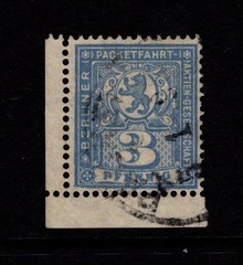 Germany 1890s 3p Berlin Private Post Used / LL Corner Margins – S58694