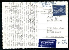 GERMANY 1960 335 SINGLE FRANKING FOREIGN CARD USA (G2421