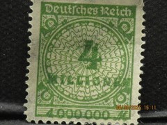 The listing is for:(1)1923 4 Million German Hyperinflation Stamp-LH-See Photos