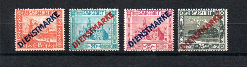 Saar (Germany) 1923 set overprinted dienst service-stamps (Michel D 12/15) MLH