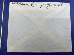 1938 Germany Semi Post, Hamburg to Brazil, by ship, Beautiful Penmanship.