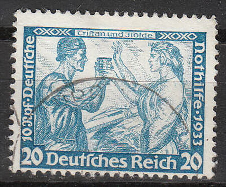 Stamp Germany Mi 505A Sc B55 1933 WWII 3rd Reich Tristan & Isolde Wagner Used