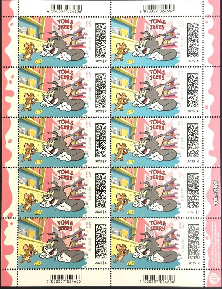 FRG OCTOBER 2025 TOM & JERRY SHEETS 10x €0.95 MiNr. 3929 SHEET GERMANY MNH CATS!