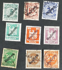 Germany, nice lot of different old stamps with official „Dienstmarke“ overprint