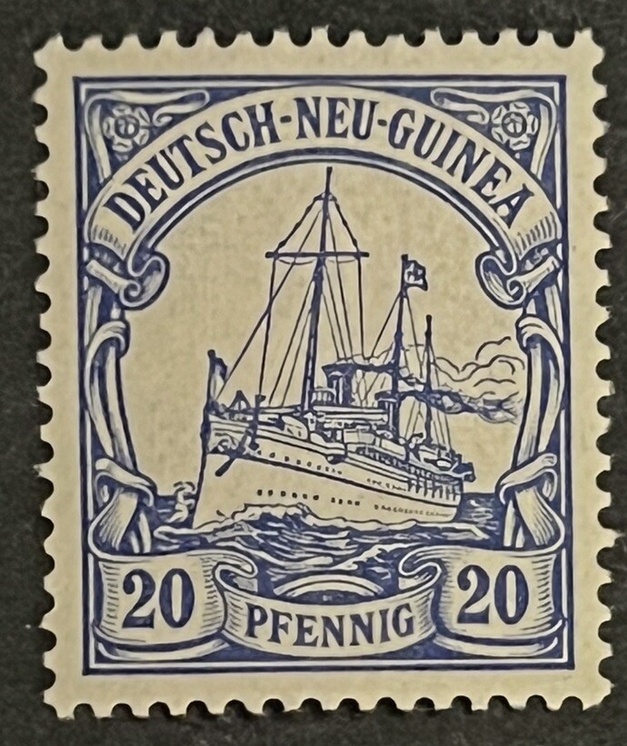 Travelstamps: GERMAN NEW GUINEA STAMPS Kaiser’s Yacht, 20 Pfennig MOGH UnWmk