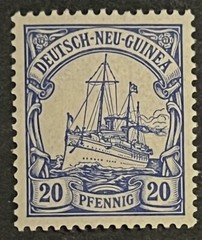 Travelstamps: GERMAN NEW GUINEA STAMPS Kaiser’s Yacht, 20 Pfennig MOGH UnWmk