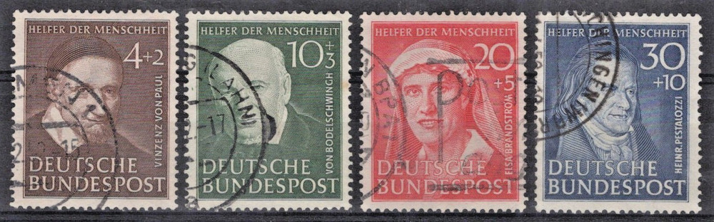 Germany 1951 Portraits of Historical Figures Semi-Postal B320-B323 Used ZAYIX