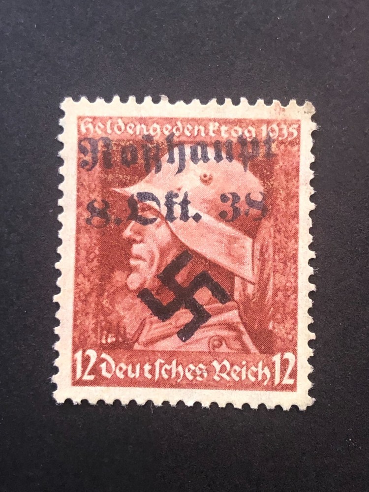SUDETENLAND WWII-GERMAN OCC. Local ovpt (ROSSHAUPT) 12 Rpf. MINT NO GUM #326