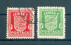 Jersey Channel Islands Stamps 1-2 Used Canceled MICHEL 1-2 Example Image