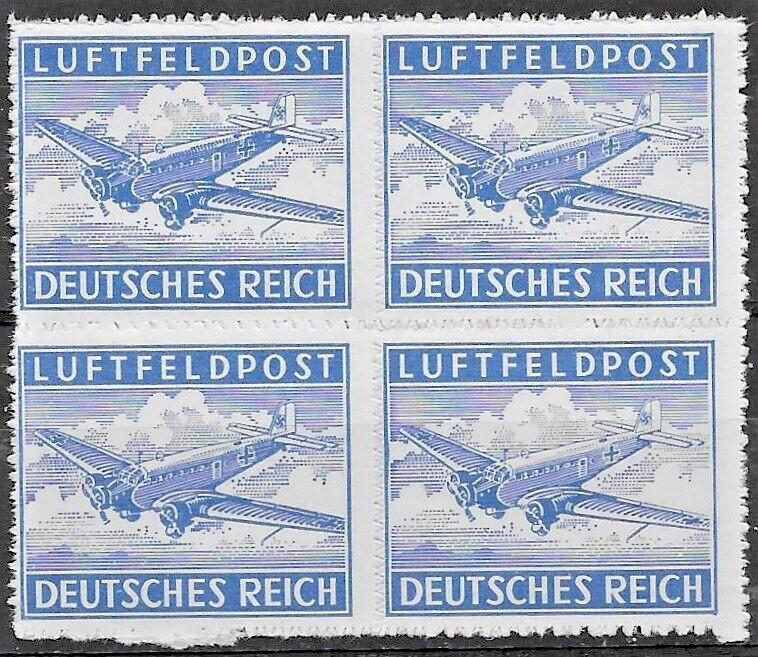 Germany Third Reich Military Field post 1942 Mi #1b Block of 4 MNH **