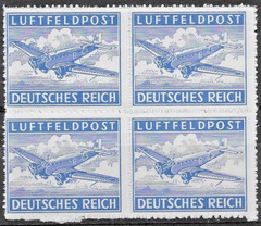 Germany Third Reich Military Field post 1942 Mi #1b Block of 4 MNH **