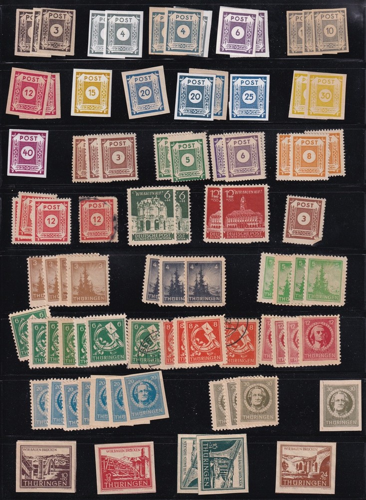 Lot Stamp Germany AM Post 1945 Sachsen Saxony MNH MH U