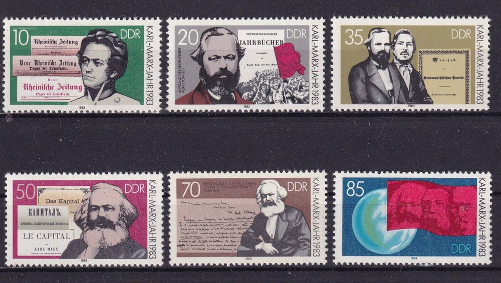 DDR MNH ** 2783-8 SC 2332-7 Karl Marx
