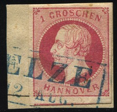 Germany Hannover 1859 1 Gr Used VF Mi 14 Very Fine On Piece ELZE