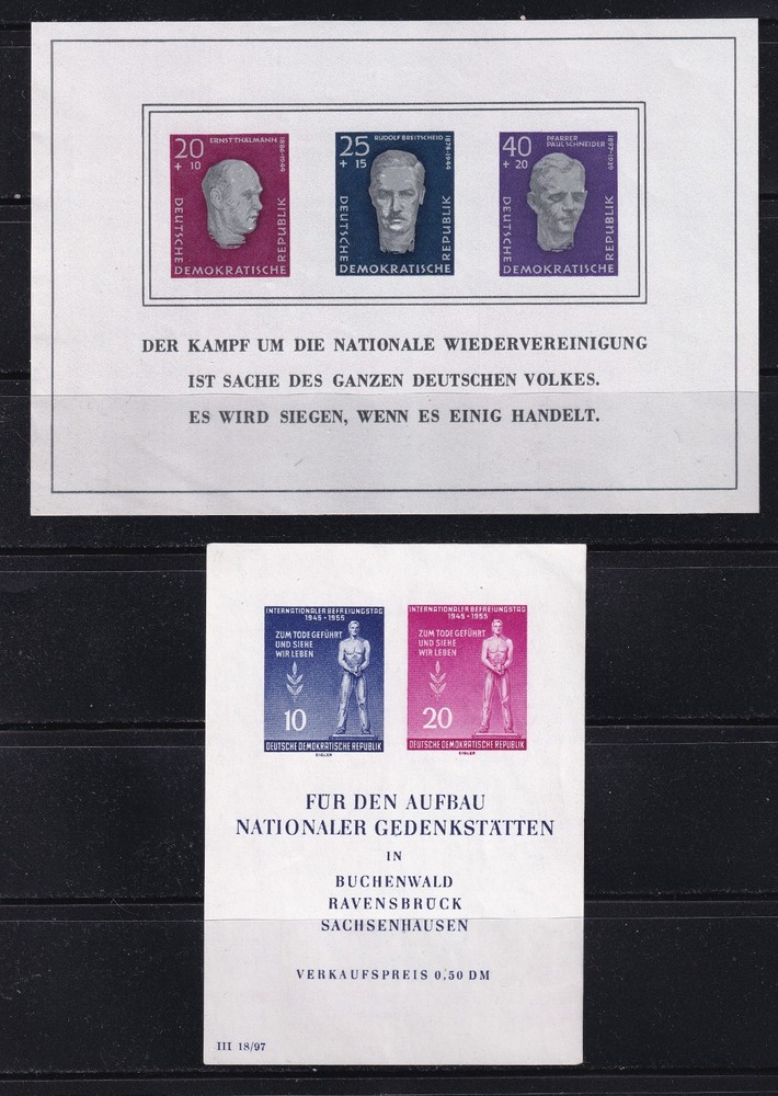 MATT’S STAMPS EAST GERMANY (DDR) SCOTT #237, #B35a SOUVENIR SHEETS, MNH CV$60