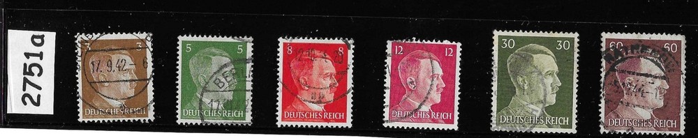 Stamps Adolf Hitler 1941 issues Third Reich era Germany during WWII #2751a